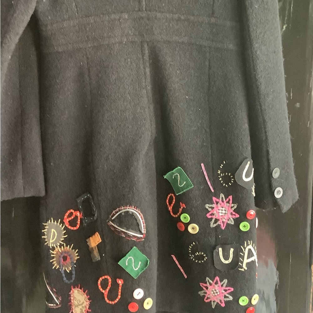 Desigual Embellished Wool Boucle Coats 40 - Picture 5 of 9